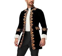 Prince Costume Men's - Nobleman Coat Men's Embroidery Gothic Jacket Medieval Court Blazer Royal Prince Clothing Steampunk Tailcoat Halloween Theme Party Carnival Cosplay