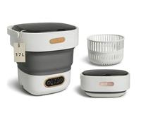 Prince Distribution Portable Washing Machine, 15L Mini Washer, Top Load, 3 Programs, Manual Control, Grey
