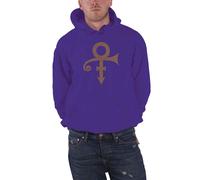 Prince Hoodie Symbol Purple Rain Official Mens Purple Pullover L