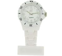 Prince London 8743 Rubberised Pocket Watch, White Plastic Strap