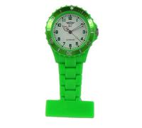 Prince London NY New York plastic nurses fob watch with pin - Light Green with White Face