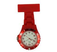 Prince London NY New York Rubberised Plastic Nurse FOB Watch with pin Unisex (RED)