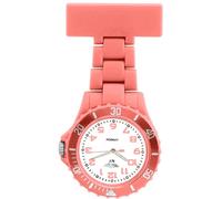 Prince London NY New York rubberised plastic nurses fob watch with pin - Pale Pink with White face