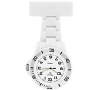 Prince London NY New York rubberised plastic nurses fob watch with pin - White