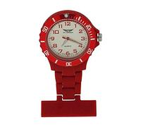 Prince London Rubberised Red Rotating Bezel Unisex Nurses Fob Watch PI-2032