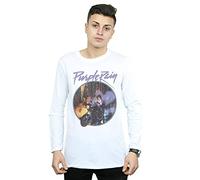 Prince Men's Purple Rain Distressed Long Sleeved T-Shirt White Large