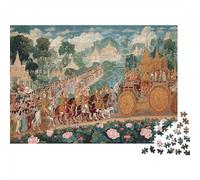 Prince Returns to The Great City with Triumph Puzzle 1000pcs (75x50cm) Erwachsene Thai Mural Style Puzzle,Home Decor