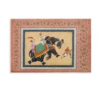 Prince Riding An Indian Elephant by Khem Karan Canvas Art Poster And Wall Art Picture Print Modern Family Bedroom Decor Unframe 12x18inch(30x45cm)