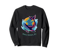 Prince Rupert, BC Colorful Abstract Indigo Whale Design Sweatshirt