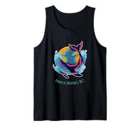 Prince Rupert, BC Colorful Abstract Indigo Whale Design Tank Top