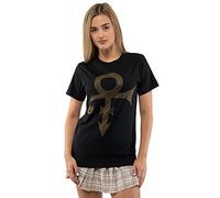 Prince T Shirt Diamante Gold Symbol Logo Official Unisex Black L