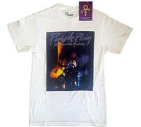 Prince T-Shirt Purple Rain Square Unisex White Size M