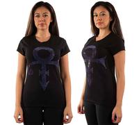 Prince T Shirt Purple Symbol Diamante Logo Official Womens Skinny Fit Black M