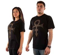 Prince T Shirt Diamante Gold Symbol Logo Official Unisex Black XL
