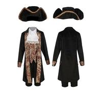 Prince Versailles Costume for Children 2-10 Years (5 Pieces) - Velvet Jacket with Gold Embroidery and Accessories - for Performance, Royal Party or Ceremony