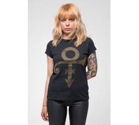 Prince Women's Gold Symbol Diamante Skinny Fit T-Shirt in Black | Size: Medium Prince Black M