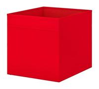 Princekingx Drona Storage Boxes - Foldable Kellax Shelf Insert Box - Cube Shaped Fabric Storage Organizer, 33x38x33cm Shelving Unit with Handle, For Home, Office Use, Baby Nursery (RED, 3 PACK)