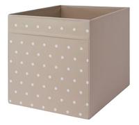 Princekingx Drona Storage Boxes - Foldable Kellax Shelf Insert Box - Cube Shaped Fabric Storage Organizer, 33x38x33cm Shelving Unit with Handle, For Home, Office Use, Baby Nursery (Beige Dotted, 8x)