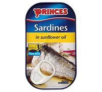 Princes 10 Pack ) Sardines in Sunflower Oil, Drained Weight 90g, 120g