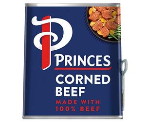 Princes Corned Beef. Made with 100% Beef. 3 x 340g