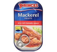 Princes Mackerel Fillets in a Rich Tomato Sauce, 125 g (Pack of 10)