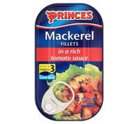 Princes Mackerel Fillets in a Rich Tomato Sauce 125g (Pack of 10 x 125g)