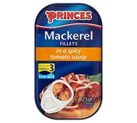 Princes Mackerel Fillets in a Spicy Tomato Sauce (125g) - Pack of 6