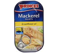 Princes Mackerel Fillets in Sunflower Oil, 125 g (Pack of 10)
