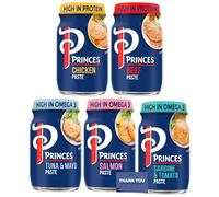 Princes Paste Variety Pack - Beef, Salmon, Tuna & Mayo, Sardine & Tomato, Chicken - 5 Flavors for Sandwiches & Snacks
