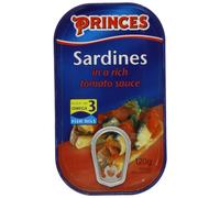 Princes Sardines in a Rich Tomato Sauce 120 g (Pack of 12)