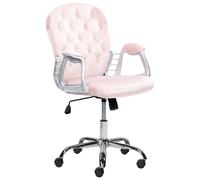 Beliani Desk Chair Princess Velvet Pastel Pink