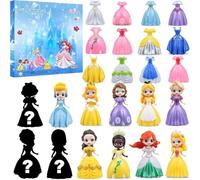 Princess Advent Calendar 2025 Girls 12 Princess & 12 Replacement Dress 24-Day Christmas Countdown Princess Xmas Gift for Girls Kids