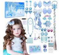 Princess Advent Calendar 2025 Girls- 24 Days Christmas Countdown Calendar Surprise Gift Box, Kids Xmas Advent Calendar for age 3-12 Girls Gifts Toys with Hair Accessories Jewellery Sticker Keyrings