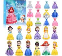 Princess Advent Calendar 24 Days Christmas Countdown Gift Set, Transformable Princess Dolls & Dress-Up Blind Box, Holiday Surprise Toys for Kids Girls as Gift