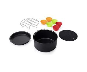 Princess Air Fryer Accessory Set, 10 Pieces, for 5.2 L Aerofryer XXL | Baking tin, Pizza pan, Grill rack, Silicon mat, 6 silicon muffin cups, 01.182012.01.001