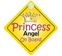 Princess Angel On Board Girl Car Sign Child/Baby Gift/Present 002
