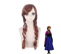 Princess Anna Brown Mix Blonde Double Braided Synthetic Cosplay Party Wig For Halloween Christmas PL-310-2