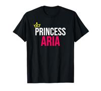 Princess Aria Girls Women Pink White Black Design Birthday T-Shirt