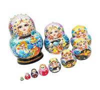 Princess Art Stacking Toy Russian Nesting Dolls Art 10 Layer Wooden for Family Bonding Child Growth Traditional