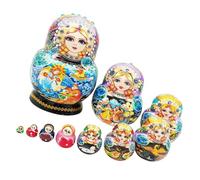 Princess Art Stacking Toy Russian Nesting Dolls Art 10 Layer Wooden for Family Bonding Child Growth Educational