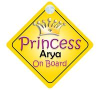 Princess Arya On Board Girl Car Sign Child/Baby Gift/Present 002
