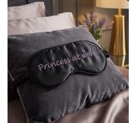 Princess at Work Eye Mask, Black Satin Sleep Mask