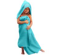 Princess Baby Bath Towel [Ice Blue] Hooded Toddler Towels For Girls Up to 10 Years - Oversized Baby Towel With Super Absorbent 100% Cotton - Soft and Cozy Beach Towel - Full Coverage Kids Bath towel
