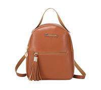 Princess Backpack Fashion Tassel Decoration Practical Large Capacity Zipper Backpack Guitar Acoustic (Brown, One Size)