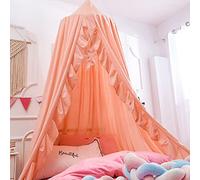 Princess Bed Canopy for Girls Bedroom,Children Bed Canopy Round Dome Hanging Mosquito Net Baby Crib Nook Game Tent Kids Over Bed Canopy Bed Curtain Play Reading Tents Nursery Room Decorations Color C