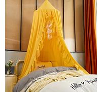 Princess Bed Canopy for Girls Bedroom,Children Bed Canopy Round Dome Hanging Mosquito Net Baby Crib Nook Game Tent Kids Over Bed Canopy Bed Curtain Play Reading Tents Nursery Room Decorations Color D
