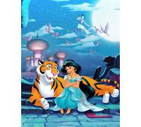 Princess wallpaper wall mural Jasmine & Aladdin Disney blue bedroom picture wall