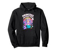 Princess Birthday Girl 6 Magical Mermaid Unicorn Pullover Hoodie