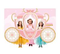 Princess Birthday Party Decorations Large Princess Carriage Photo Booth Props 71 x 59In Cartoon Carriage Theme Photography Backdrop Banner for Girls Wall Birthday Baby Shower Decor Party Supplies