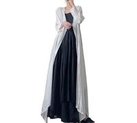 PRINCESS BRIDE Cotton Linen Zen White Long Cardigan Lazy Loose Irregular Flowy Long Sleeve Open Front Women's Lightweight Trench Coat, One Size